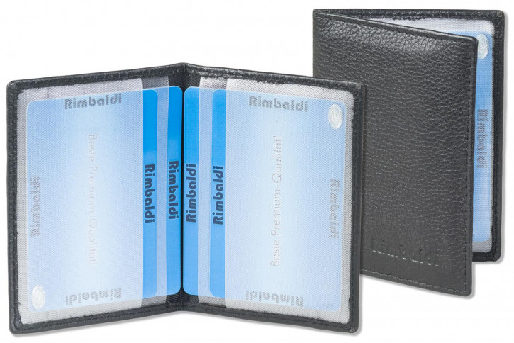 Ausweishülle Kartenetui Kreditkarten Tasche Hülle Reise-Geldbörse KAVAJ Reisepasshülle Leder Etui Rome Schwarz mit RFID-Blocker 