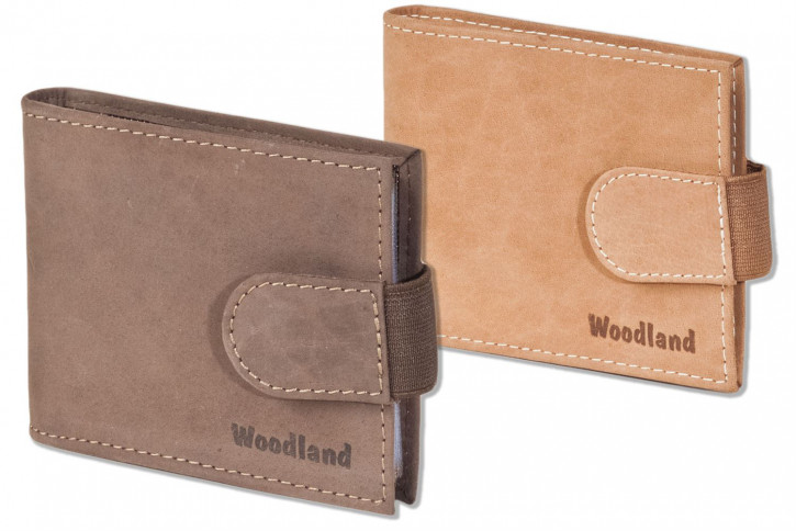 Woodland® Kreditkartenetui für 18 Kreditkarten aus weichem, naturbelassenem Büffelleder
