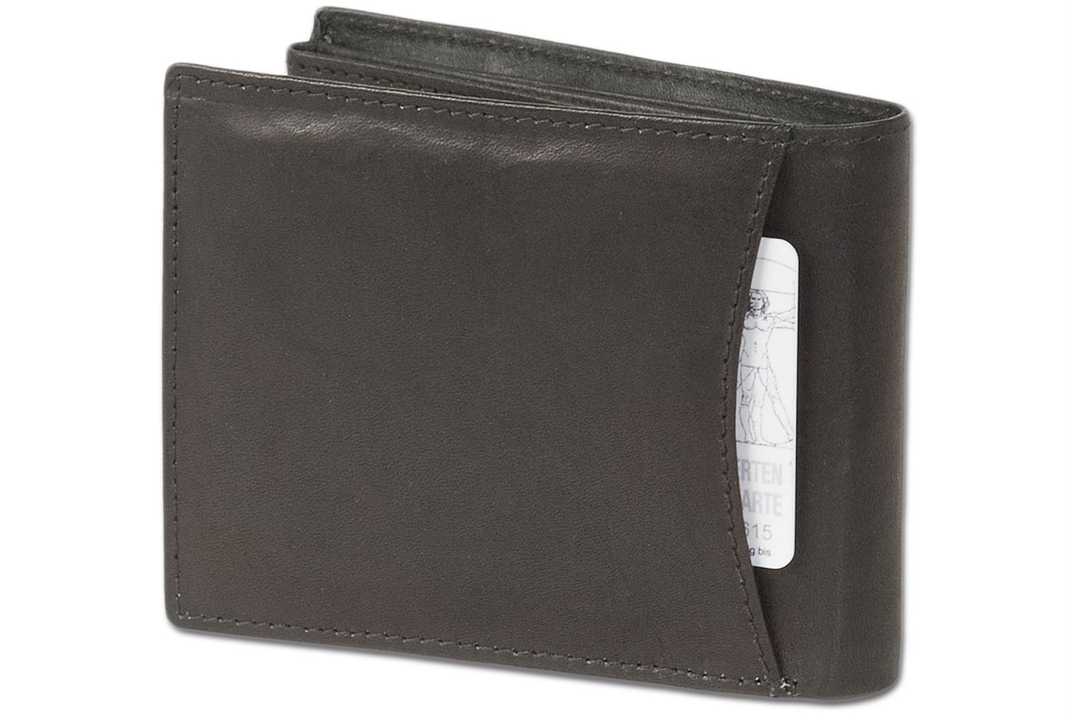 Rinaldo® Leder Geldbörse im Querformat mit Außenriegel in Schwarz 