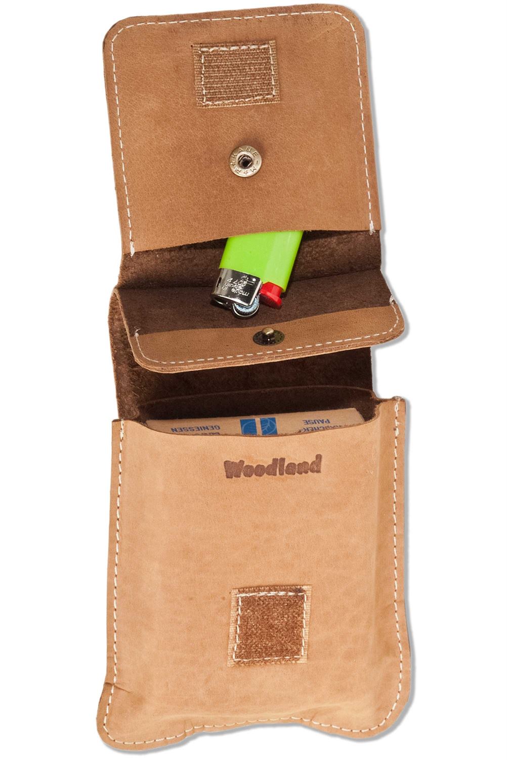 Woodland® Zigaretteneschachtel-Etui für große Schachteln aus naturbelassenem Büffelleder in Cognac