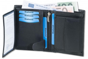 Rimbaldi® Riegelgeldbörse Hochformat mit RFID/NFC-Blocker System Rind-Nappaleder Schwarz