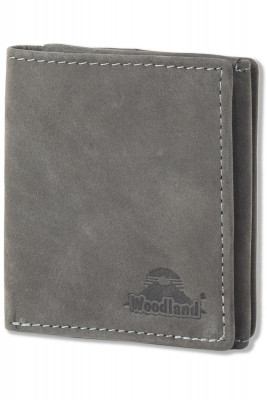 Woodland® High-quality leather wallet in landscape format with the Protecto® RFID blocker Protection made of natural buffalo leather in antracite
