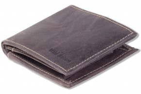 Wild Nature® Wallet in landscape from natural lbuff-eather in the color of dark-brown/vintage