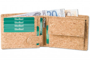 Woodland® VEGAN Universalgeldbörse im Querformat RIFI/NFC Blocker Naturkork
