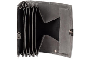 Woodland® Waiter wallet with extra reinforced bottom in the coin compartment made of natural buffalo leather in anthracite