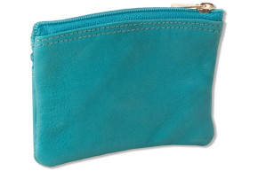 Rimbaldi® Double-key bag with large extra pocket for the car keys, made of natural cow hide in blue