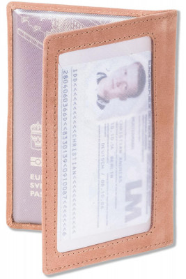 Woodland® Lederetui für den aktuellen DE/EU-Reisepass Weiches Büffelleder Braun/Vintage