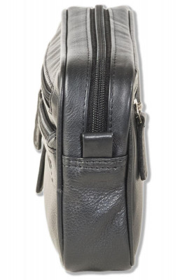 Rimbaldi® Practical wrist bag for man, made of soft, high-quality cow nappa leather in black