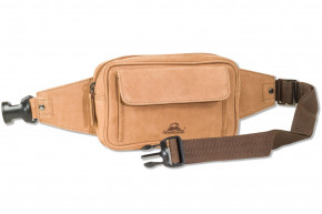 Woodland® - Large fanny pack with plenty of space made of soft, natural buffalo leather in cognac