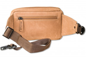 Woodland® - Large fanny pack with plenty of space made of soft, natural buffalo leather in cognac