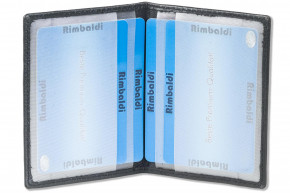 Rimbaldi® Flaches Kreditkartenetui für 6 Kreditkarten Rind-Nappaleder Schwarz
