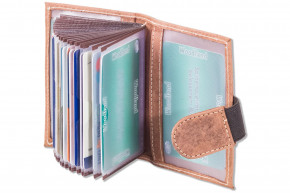 Woodland® XXL credit card holder with space for a total of 18 credit cards in soft, natural buffalo leather in Cognac