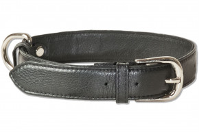 Rimbaldi® Voll-Leder Hundehalsband für mittelgroße Hunde mit 35-45 cm Halsumfang in Schwarz
