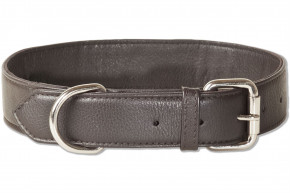 Rimbaldi® Voll-Leder Hundehalsband für mittelgroße Hunde mit 45-55 cm Halsumfang in Dunkelbraun
