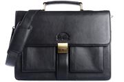 WILD WOODS - Aktentasche Leder XL mit Laptopfach 15,6 Zoll große Ledertasche zum Umhängen aus Rindsleder in Schwarz