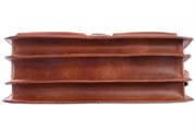 WILD WOODS - Aktentasche Leder XL mit Laptopfach 15,6 Zoll große Ledertasche zum Umhängen aus Rindsleder Glatt Cognac