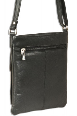 Platino - Luxury ladies' handbag made from the finest natural, soft cowhide leather in black