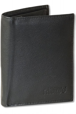 Rinaldo® Hochformat Riegelbörse mit RFID/NFC-Blocker Schutz Rind-Nappaleder Schwarz
