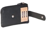 Rinaldo® Schlüsseltasche mit 3 Kreditkartenfächern und Münzfach aus Rind-Nappaleder in Schwarz