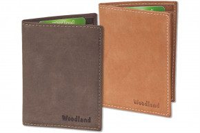 Woodland® Ausweis-/Kreditkartenetui für 6 Kreditkarten und 4 Ausweis-/KFZ-Scheintaschen aus weichem, naturbelassenem Büffelleder