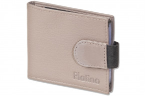 Platino - Kreditkartenetui für 20 Kreditkarten oder 38 Visitenkarten aus weichem, naturbelassenem Rindsleder in Grau/Taupe