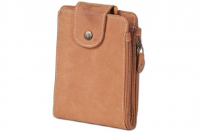 Woodland® - Multibag 3 in 1: wallet - chest pouch - belt bag, all in one! Made of soft, natural buffalo leather in cognac