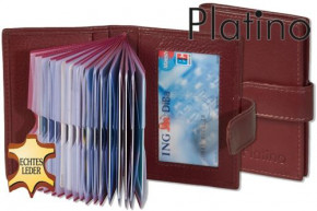 Platino - Kreditkartenetui mit 19 Kartenfächern aus weichem, naturbelassenem Rindsleder in Cherry