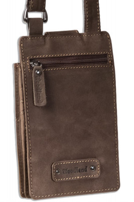 Woodland® Practical multifunction pouches made of soft, untreated buff in Dark Brown / Taupe