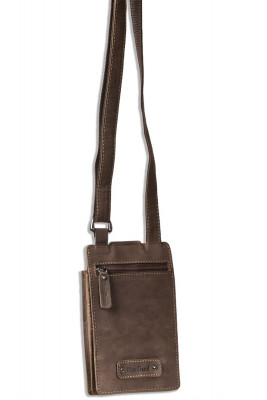 Woodland® Practical multifunction pouches made of soft, untreated buff in Dark Brown / Taupe