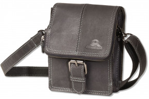 Woodland® - Luxury shoulder bag made ​​of natural buffalo leather in dark-brown/taupe