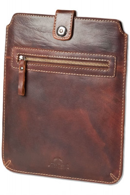 Woodland® High-quality leather case for tablets from rustic multicolour Buff-Leather