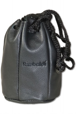 Rimbaldi® - Lederbeutel mit Kordelzug und Druckknopfverschluss aus besonders weichem Rind-Nappaleder in Schwarz